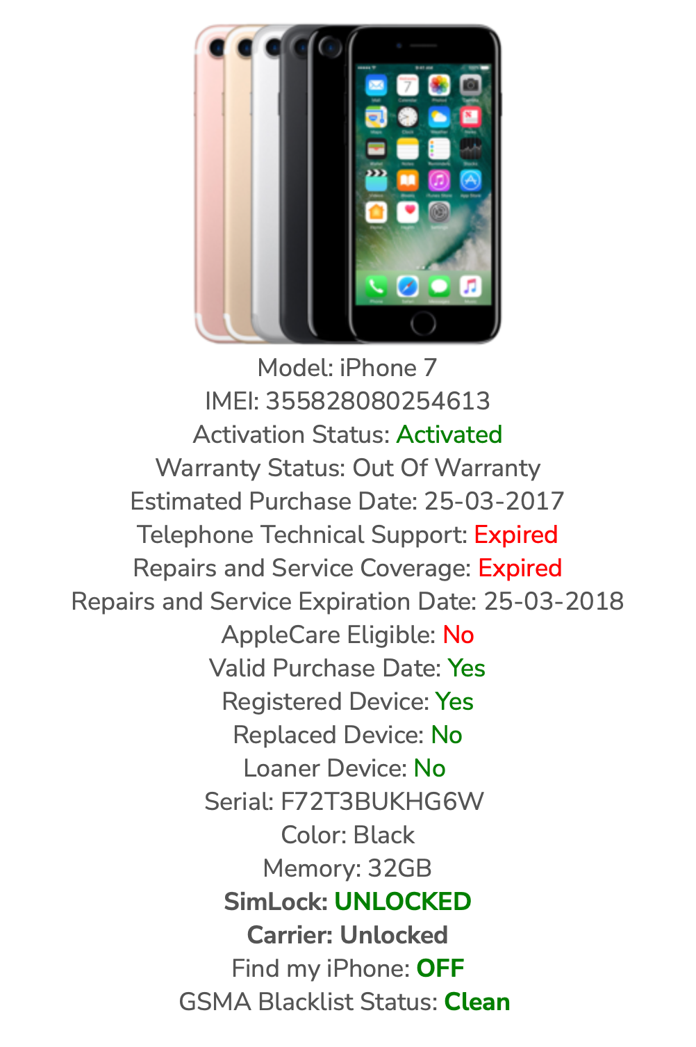 Apple iPhone 7 (32gb) Factory LTE Unlocked (A1660) Black {iOS15} Battery Drains
