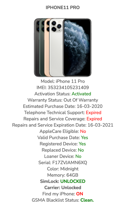 Apple iPhone 11 Pro (64gb) World-Unlocked (A2160) iTunes Error {FMI-ON} Fractured