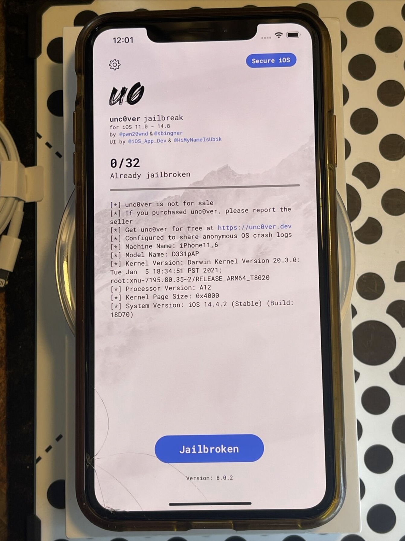 Apple iPhone XS MAX (64gb) LTE Unlocked (A1921) Untethered Jailbroken {iOS14}97%