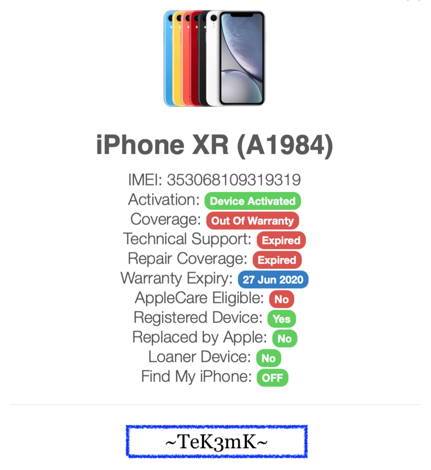 Apple iPhone XR (64gb) World Unlocked (A1984) White {iOS15}87% Fractured {Touch Works}