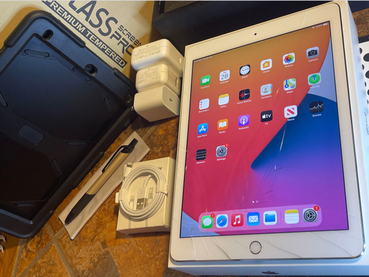 Apple iPad Pro 9.7in (128gb) Wi-Fi (A1673) Silver {iOS14.8.1} Fractured OEM Display
