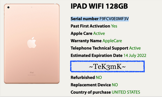 Apple iPad 7th (128gb) Wi-Fi (A2197) Gold {iOS15}100% New Out Box: KeyBoard