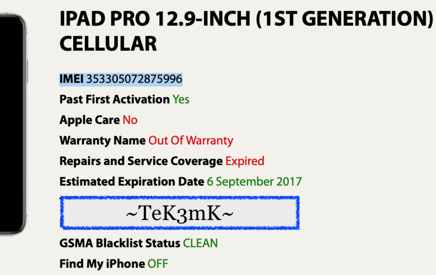 Apple iPad Pro 12.9 1st (128gb) Cellular Unlocked (A1652) Fractured {iOS14}91% {JailBreak}