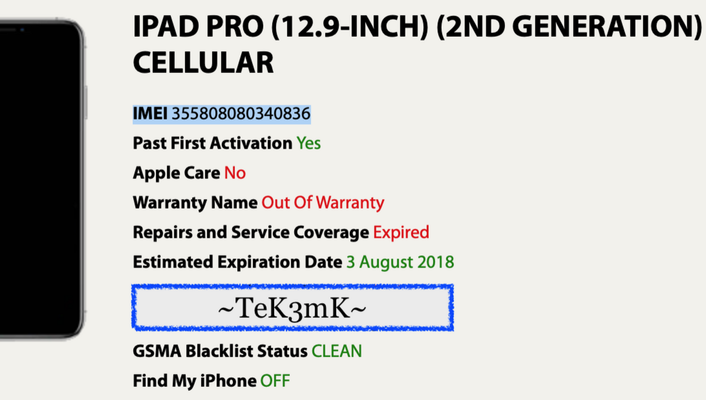 Apple iPad Pro 12.9 2nd (256gb) Cellular Unlocked (A1671) Fractured {iOS14.8}90%