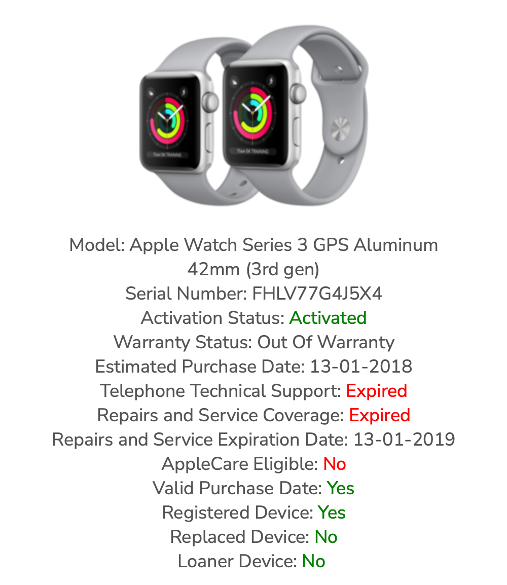 Apple Watch Series 3 (42mm) GPS (A1869) Black Aluminum {Black Sports Band} MiNT