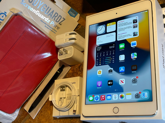 Apple iPad mini 4 (128gb) Wi-Fi (A1538) 7.9in Gold {iOS15}100% New Out Box MiNT