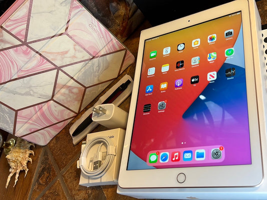 Apple iPad 6th (32gb) Wi-Fi (A1893) Rose Gold {iOS14}93% Pristine {JailBroken}  Semi-Tethered JailBreak (CheckRa1n installed upon Request)/ Pristine Glass Display (Near MiNT Condition)/ Original Home-Button (Touch-ID Works)/ All-Original Apple(Product)/ 100% OEM Retina Display *~* 60 Day Warranty on all my Apple (Products) ~_~ FAST SHIPPING ~*~ 2-Day Delivery +=+ FREE RETURNS *~*