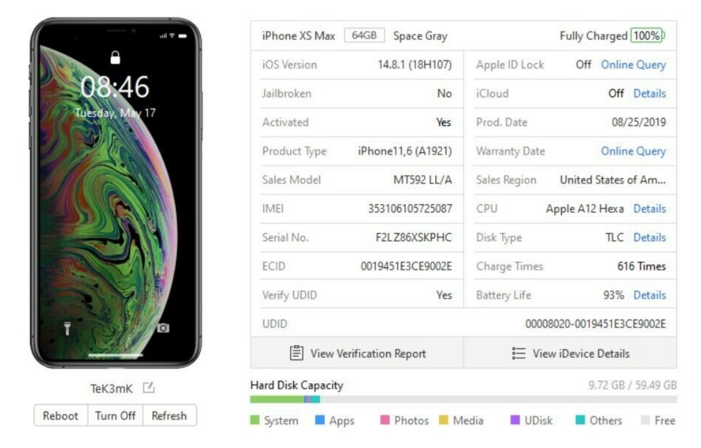 Apple iPhone XS MAX (64gb) World Unlocked (A1921) Black {iOS14} Pristine Display