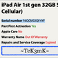 Apple iPad Air 1st gen (32gb) Cellular Unlocked (A1475) iCase {iOS12}88% Verizon