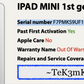 Apple iPad mini 1st (16gb) Wi-Fi (A1432) Silver {FMI-ON Disabled} Good LCD PARTs